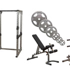 Body-Solid Pro Power Rack w/Bench, OST255 Plates & Weight Tree Package