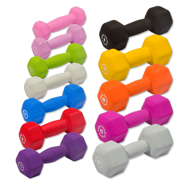 Body Solid BSTNDS164 Neoprene Dumbbell Set 1-15lb