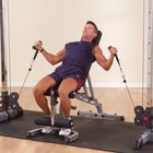 Body Solid Cable Crossover w/Flat Incline Decline Bench & Medicine Ball Package