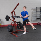 Body-Solid Corner Leverage Gym w/Bench, Preacher Curl Station, Leg Extension and Plate Set Package