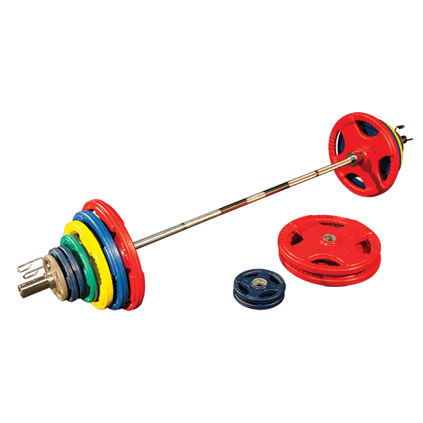 Body Solid ORC400S Colored Rubber Grip Olympic Plate Set 400lb