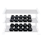 Body Solid SDRS650 Rubber Coated Hex Dumbbell Set 55 to 75 Lb