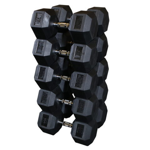 Body Solid SDRS900 Rubber Coated Hex Dumbbell Set 80 to 100 Lb