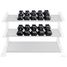 Body Solid SDRS650 Rubber Coated Hex Dumbbell Set 55 to 75 Lb