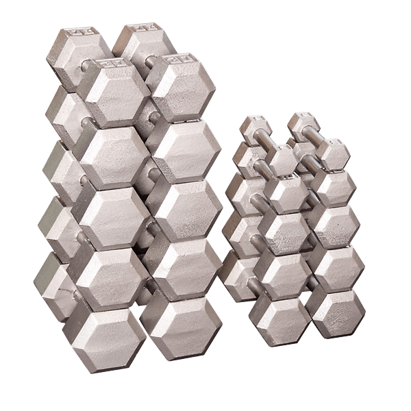 Body Solid SDS550 Hex Dumbbell Set Gray 5-50lb