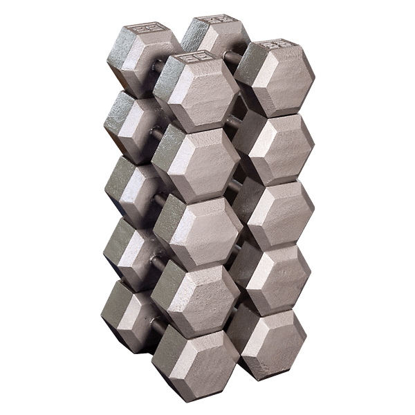 Body Solid SDS650 Hex Dumbbell Set Gray 55-75lb