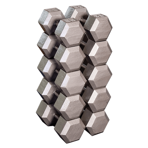 Body Solid SDS650 Hex Dumbbell Set Gray 55-75lb