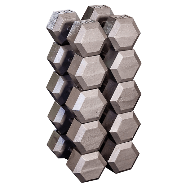 Body Solid SDS900 Hex Dumbbell Set Gray 80-100lb