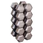 Body Solid SDS900 Hex Dumbbell Set Gray 80-100lb