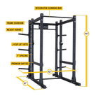 Body Solid SPR1000BACK ProClub Line Power Rack Base Rack SPR1000 and Extension