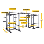 Body Solid SPR1000DBBack ProClub Line Power Rack Double Rack/Extension w Monkey Bar