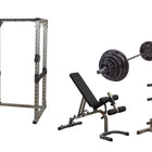 Body-Solid Pro Power Rack w/Bench, OSR300S Plate Set & Weight Tree Package