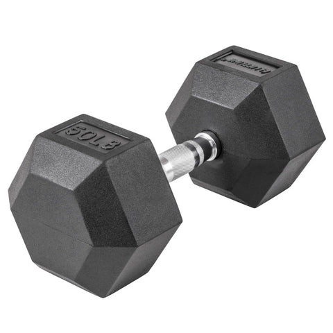 LifeLine 50LB Hex Rubber Dumbbell