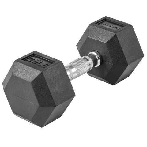 LifeLine 25LB Hex Rubber Dumbbell
