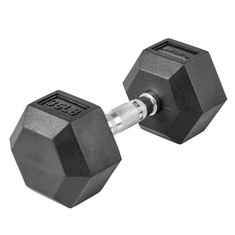 LifeLine 35LB Hex Rubber Dumbbell