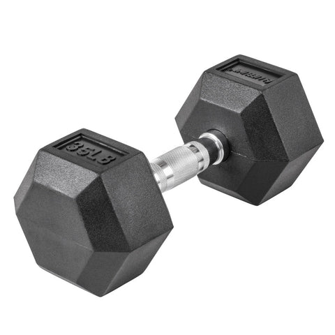LifeLine 35LB Hex Rubber Dumbbell