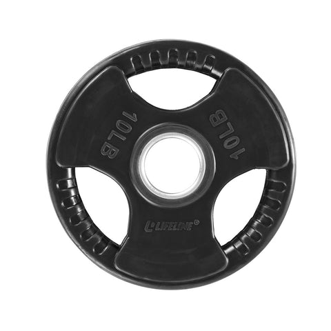 LifeLine 10LB Pro Rubber Olympic Grip Plate