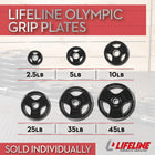 LifeLine 45LB Pro Rubber Olympic Grip Plate