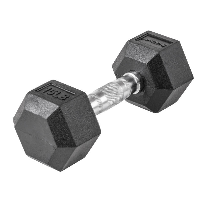 LifeLine 15LB Hex Rubber Dumbbell