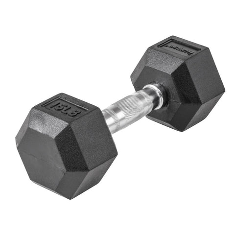 LifeLine 15LB Hex Rubber Dumbbell