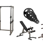 Body-Solid Pro Power Rack w/Bench, ORST255 Plates & Weight Tree Package