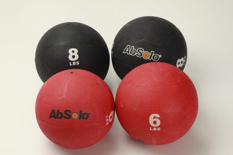 The ABS Company 6 and 8 LB Medicine Ball Set (2 each) - Black/Red