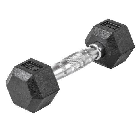 LifeLine 5LB Hex Rubber Dumbbell