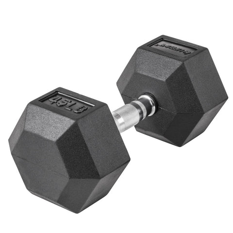 LifeLine 45LB Hex Rubber Dumbbell