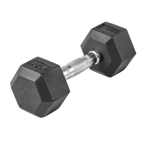 LifeLine 10LB Hex Rubber Dumbbell