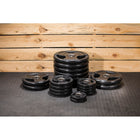 LifeLine Rubber Coated Grip Olympic Plate Weight Set