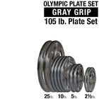 Body Solid OPT Gray Grip Cast Iron 2" Olympic Plates 105lbs