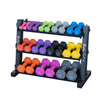 Body Solid GDR34B Vinyl and Neoprene Dumbbell Rack with Dumbbells