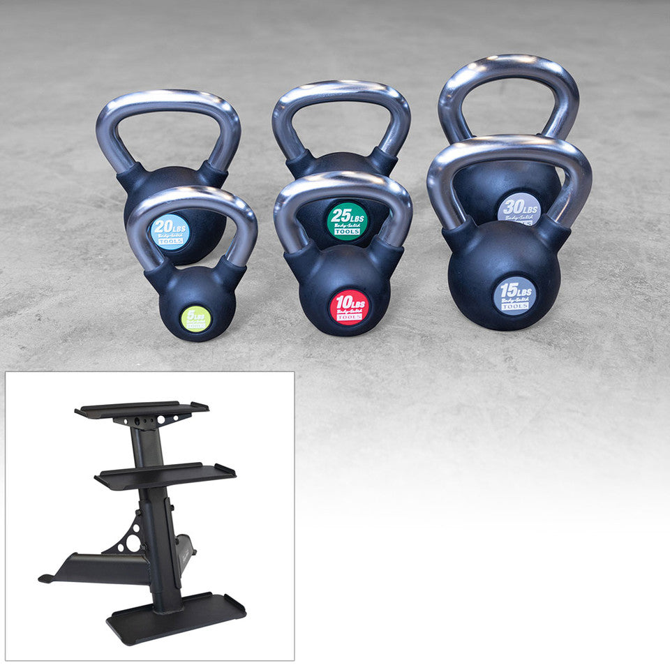 Body Solid KBZS105PACK 5-30 lb. Premium Kettlebell with Rack