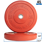 Red weight plate with 'Body-Solid' branding on a white background