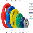 Body Solid ORCT455 Colored Rubber Grip Olympic Plate Set 455lb