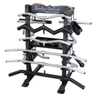 Body-Solid ProClub Line weight rack with multiple barbell racks on a white background