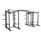 Body Solid Pro ClubLine SPR1000SSDBBACK Double Power Racks with Rear Extensions and Monkey Bars with Safety Straps