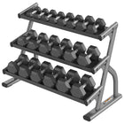 Life Fitness Axiom Series 3-Tier Hex Dumbbell Rack (5-50)