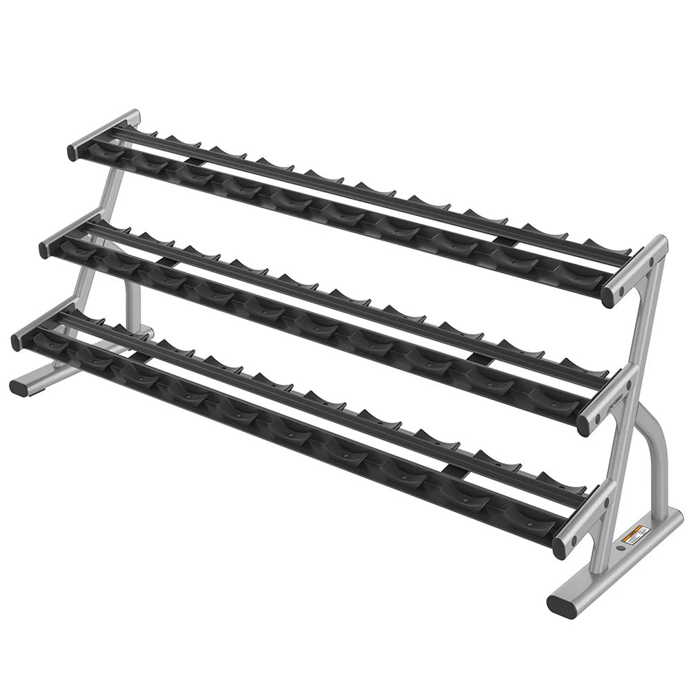 Life Fitness Axiom Series 3-Tier Long Saddle Dumbbell Rack (5-75)