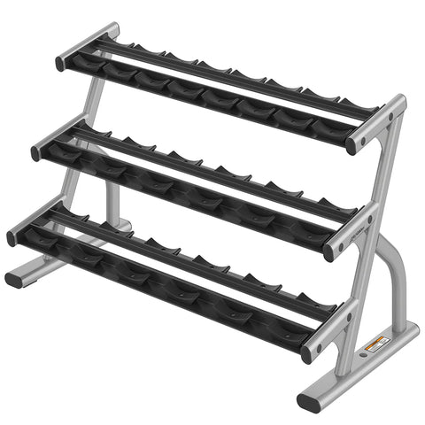 Life Fitness Axiom Series 3-Tier Short Saddle Dumbbell Rack (5-50)