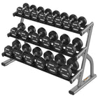 Life Fitness Axiom Series 3-Tier Short Saddle Dumbbell Rack (5-50)