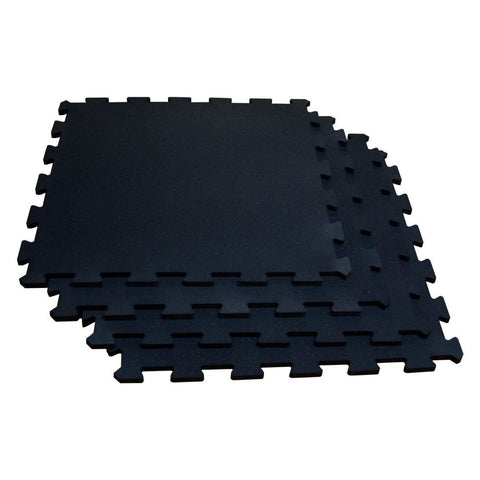 Body Solid RF4PMG 4 Pieces Interlocking Flooring - Black with Gray Specs
