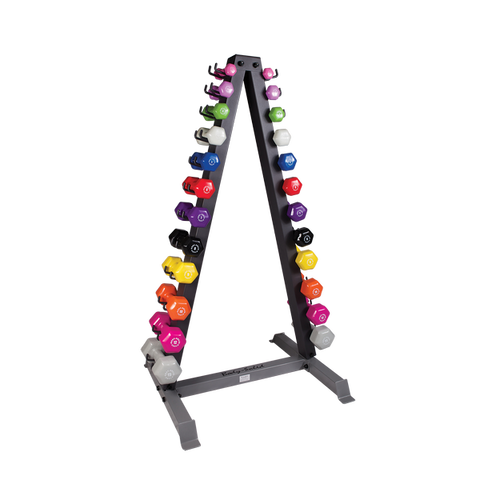 Body Solid 12 Pairs Dumbbells 1-15lbs. with GDR24 Rack