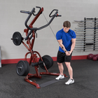 Body-Solid Corner Leverage Gym w/Bench, Preacher Curl Station, Leg Extension and Plate Set Package
