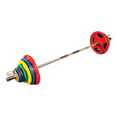 Body Solid ORCT455 Colored Rubber Grip Olympic Plate Set 455lb