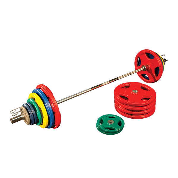 Body Solid ORC500S Colored Rubber Grip Olympic Plate Set 500lb