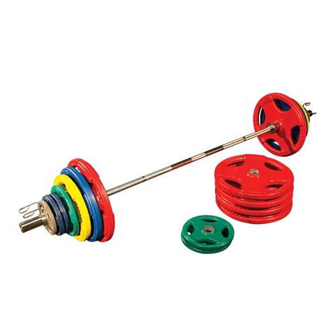 Body Solid ORC500S Colored Rubber Grip Olympic Plate Set 500lb