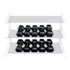 Body Solid SDRS900 Rubber Coated Hex Dumbbell Set 80 to 100 Lb