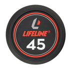 LifeLine 45LB Pro Round Rubber Dumbell