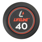 LifeLine 40LB Pro Round Rubber Dumbell